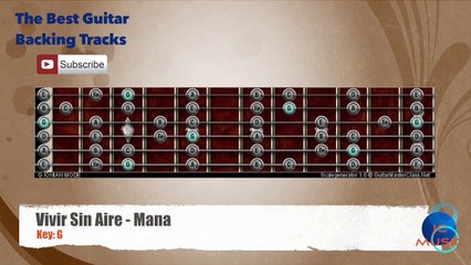 Vivir Sin Aire - Mana Guitar Backing Track with scale chart