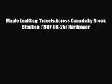 PDF Maple Leaf Rag: Travels Across Canada by Brook Stephen (1987-06-25) Hardcover PDF Book