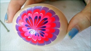 Egg decoration with nail polish and water marble-!