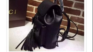 Gucci Bamboo Leather Backpack Black Replica for Sale