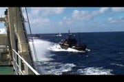 Sea Shepherd, Steve Irwin Almost collides with Nisshin Maru.flv
