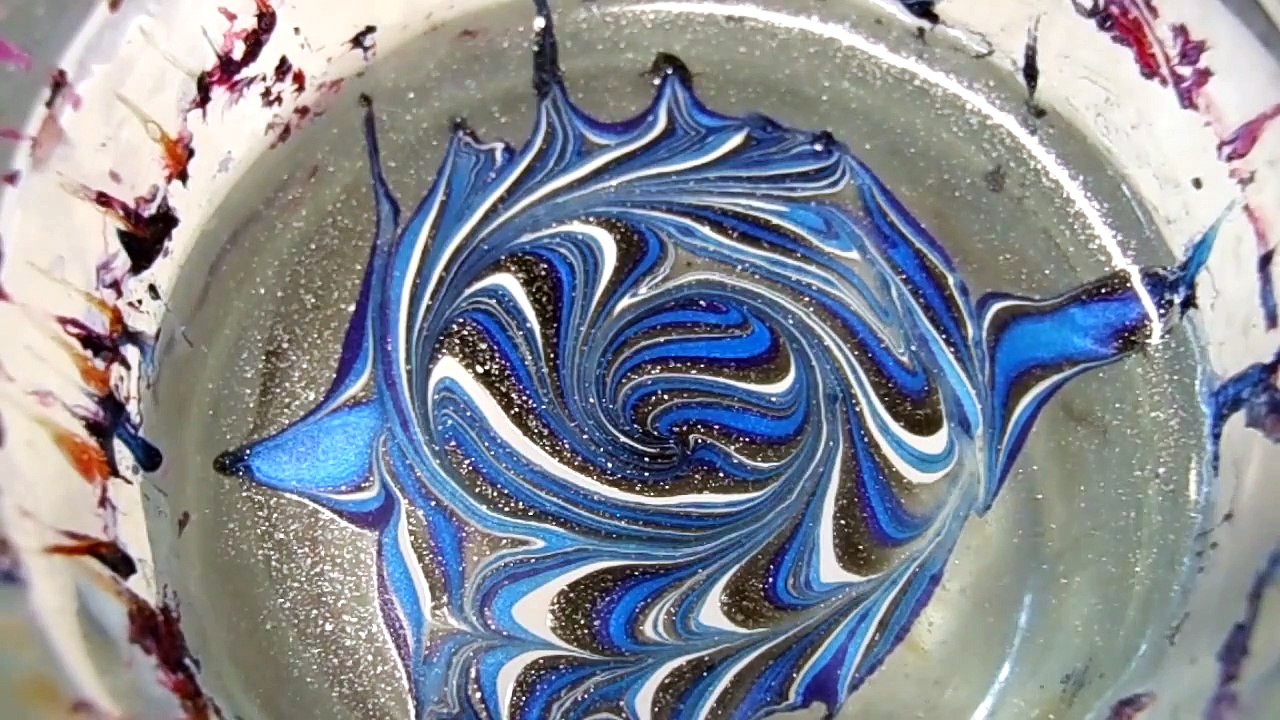 Galaxy inspired water marble design