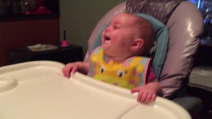 This Baby has the best laugh mocking his Father while eating