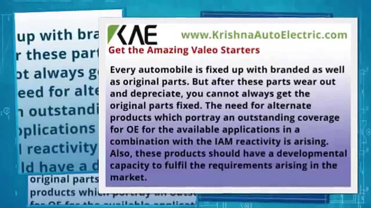 Get the Amazing Valeo Starters
