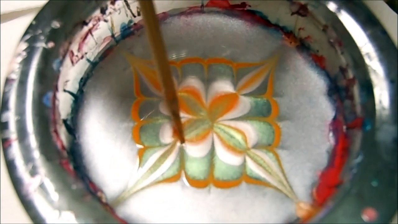 Pearl, cream, and duochrome water marble