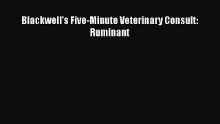 PDF Blackwell's Five-Minute Veterinary Consult: Ruminant Free Books