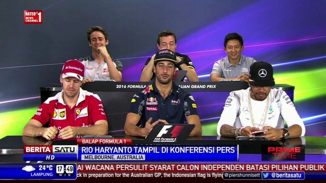 Rio Haryanto dan Lewis Hamilton Gelar Jumpa Pers