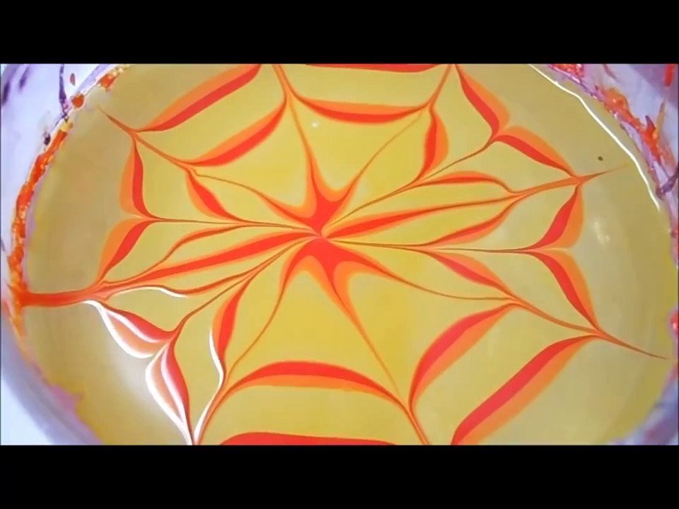 Water marble nail art- too bright for the summer