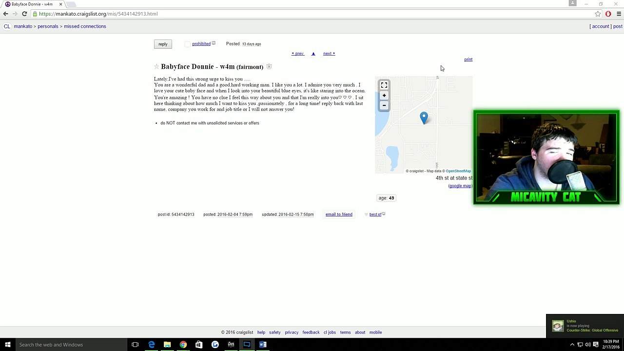 Craigslist Missed Connections Ep.1 | Babyface Donnie