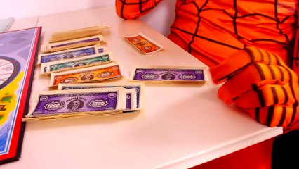 Spiderman & Black, Orange & Green Spiderman vs The Riddler! Fun Superhero movie in Real Life -)