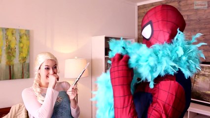 Spiderman & Frozen Elsa vs Joker w- Pink Spidergirl! Superhero Fun in Real Life -)