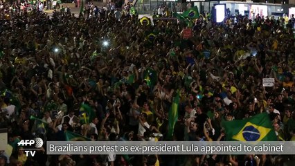Protests erupt in Brazil as Lula appointed to cabinet