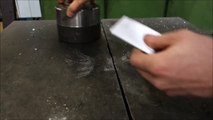 Man with hydraulic press tests theory that paper can't be folded more than 7 times, with explosive results.