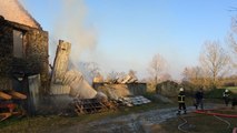 Incendie dans une ferme à Champgenéteux