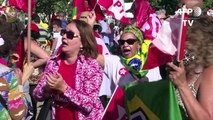 Manifestación en Brasilia en apoyo a Rousseff y Lula