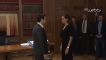 Angelina Jolie Discusses Refugee Crisis with Greek PM in Athens