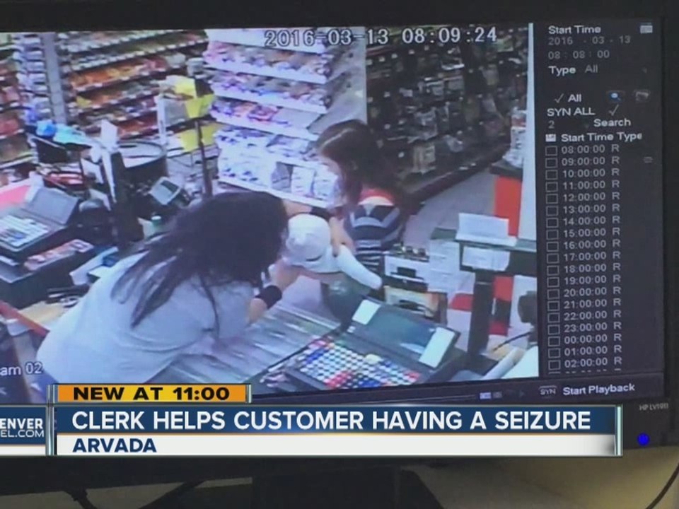 VIDEO: Store clerk grabs baby as mother collapses