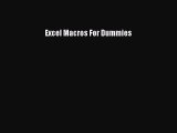 Read Excel Macros For Dummies PDF Free