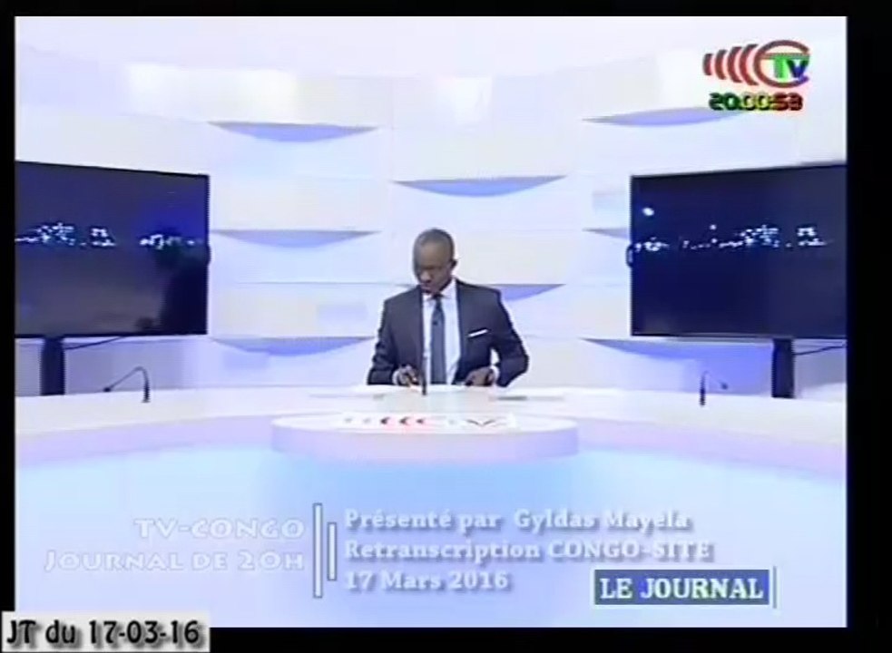 Journal de 20h TVCongo du Jeudi 17 mars 2016 -By Congo-Site