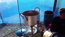 An amazing machine that cooks pancakes continuously