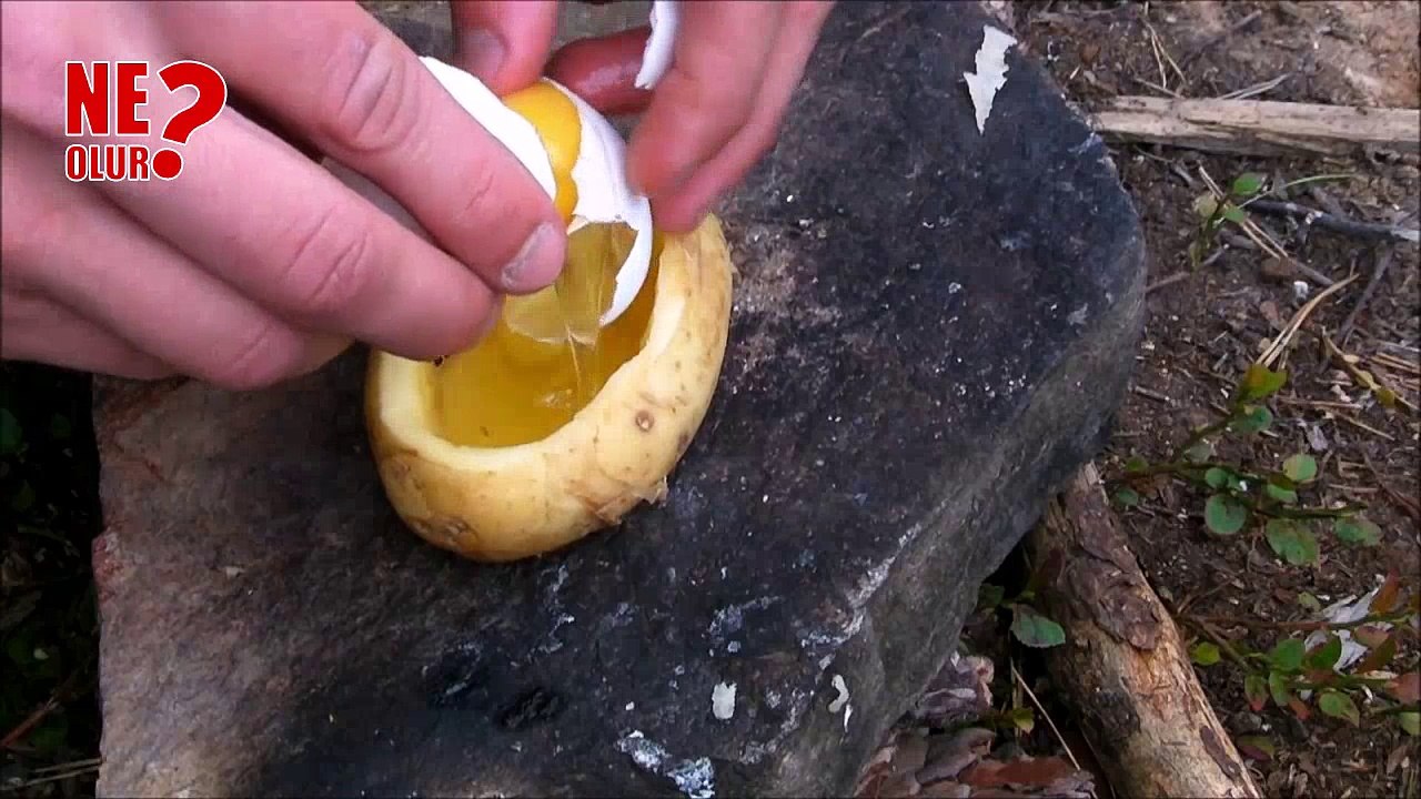 Patates içinde yumurta pişirmek