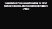[PDF] Essentials of Professional Cooking 1st (first) Edition by Gisslen Wayne published by