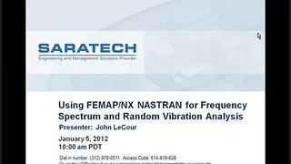 Using FEMAP/NX NASTRAN for Frequency Spectrum and Random Vibration Analysis