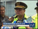 Policía Ecuatoriana devolvió autos a Policía Colombiana