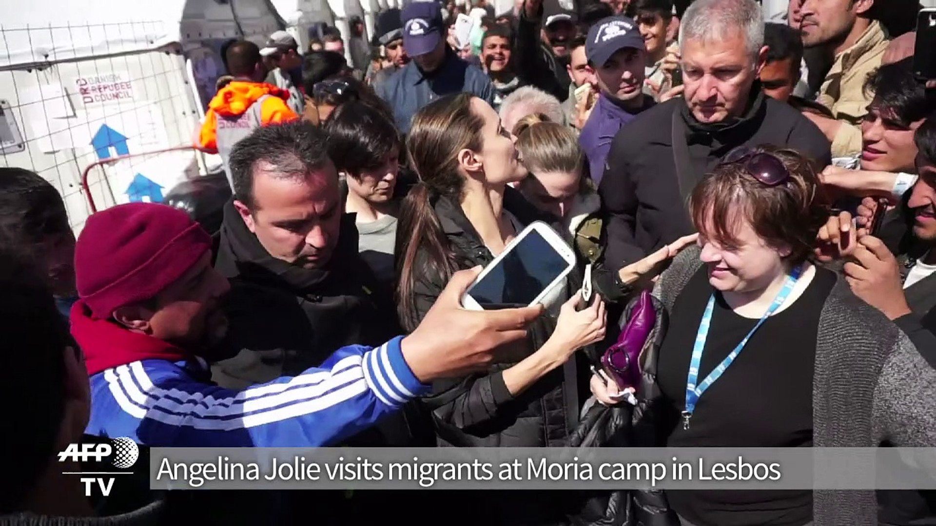 ⁣Angelina Jolie visits Lesbos refugee camp