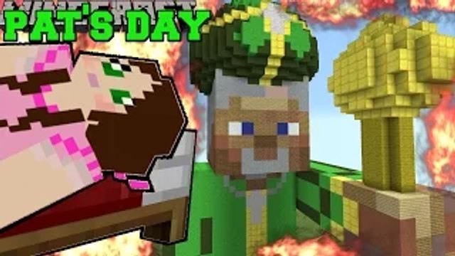 PAT AND JEN PopularMMOs Minecraft: BURNING ST. PATRICK'S DAY Mini-Game GamingWithJen