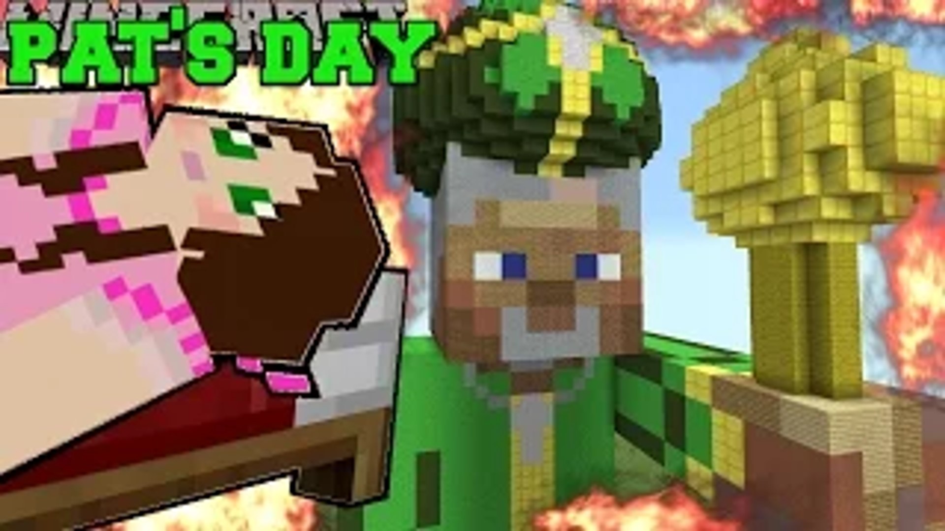 ⁣PAT AND JEN PopularMMOs Minecraft: BURNING ST. PATRICK'S DAY Mini-Game GamingWithJen
