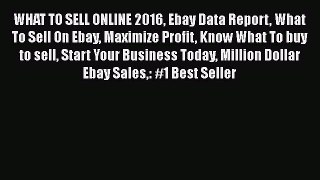 Download WHAT TO SELL ONLINE 2016 Ebay Data Report What To Sell On Ebay Maximize Profit Know