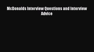 PDF McDonalds Interview Questions and Interview Advice  Read Online