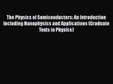 PDF The Physics of Semiconductors: An Introduction Including Nanophysics and Applications (Graduate