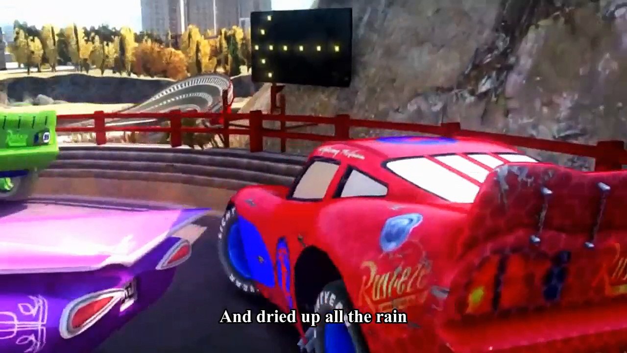 Cars Spiderman Nursery ♪ The Eensy Weensy Spider ♪  Race HD Spider-Man Hulk Toy Story Buzz