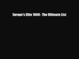 Download Europe's Elite 1000 : The Ultimate List Free Books