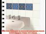 PLAGE 260523 Adhesivos de decoración para azulejos Smooth Azulejos antiguos 4 Hojas 145 x 145