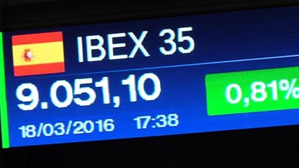 La Bolsa española recupera los 9.000 puntos tras subir el 0,81%