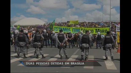 Download Video: Manifestação em Brasília acaba com duas pessoas detidas