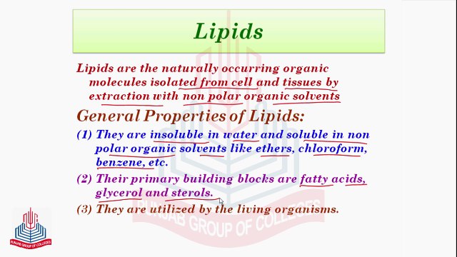 Lipids & their General Properties , Structure , Composition & Physical properties of Fats and Oil
