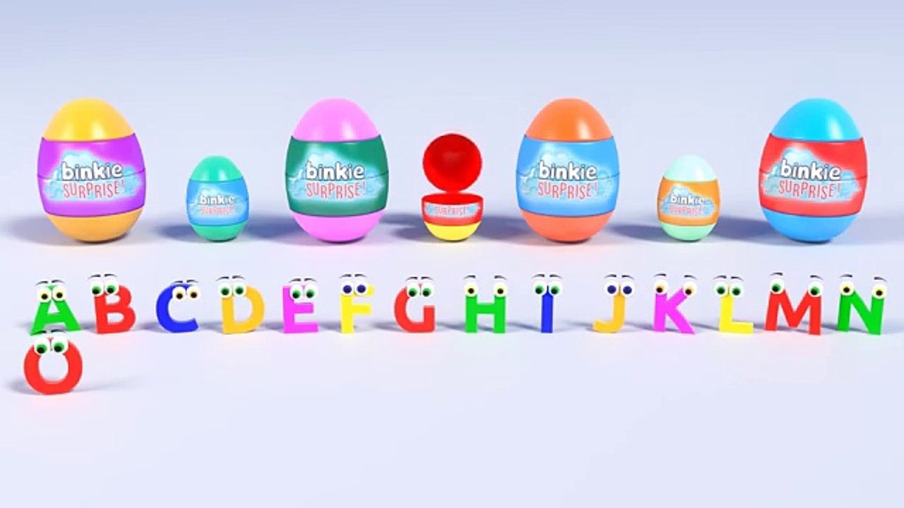 Learn Alphabet With Surprise Eggs For Kids - Opening ABC Surprise Eggs - Binkie TV