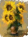 Painting Draw sunflowers