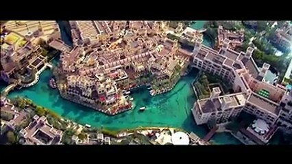 Aerial View Of Dubai sky scrappers and Burj Al Khalifa From Helicopter