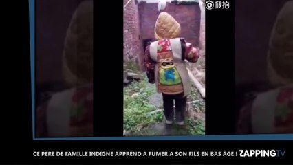 Ce père de famille indigne apprend à fumer à son fils en bas âge ! (Vidéo)