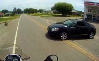 Close Call! Motorcyclist Has Stern Talk With Young Woman Who Almost Killed Him