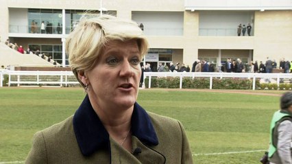 Clare Balding wishes Victoria Pendleton luck at Cheltenham