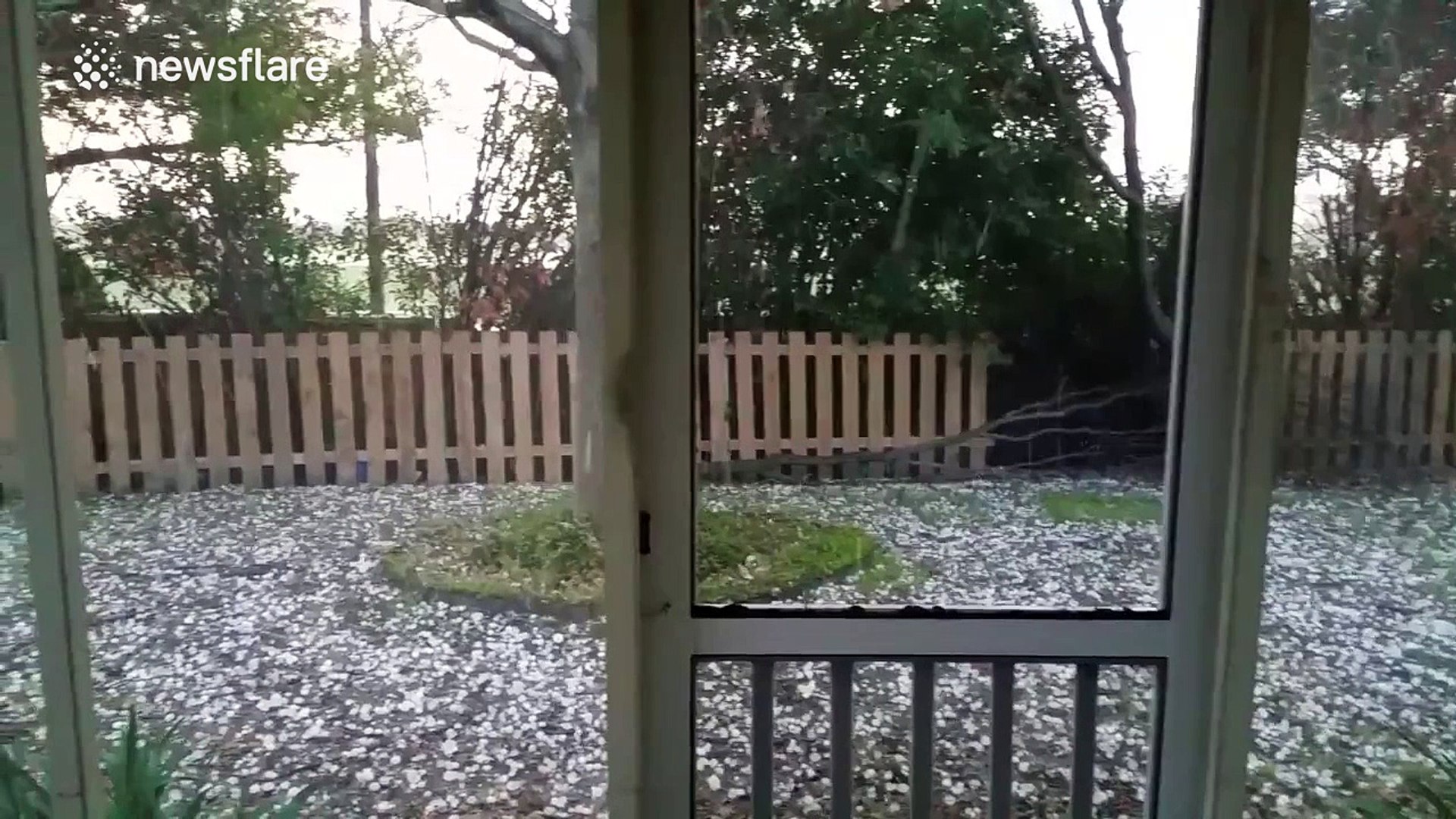 ⁣Intense hail storm in Texas on St Patrick's Day