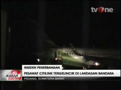 Pecah Ban, Pesawat Citilink Tergelincir di Bandara Minangkabau
