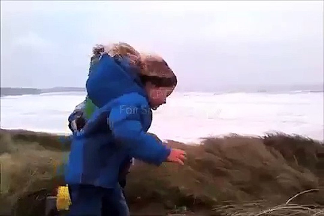 Wind Riding Kid Falls Off Hill 3327