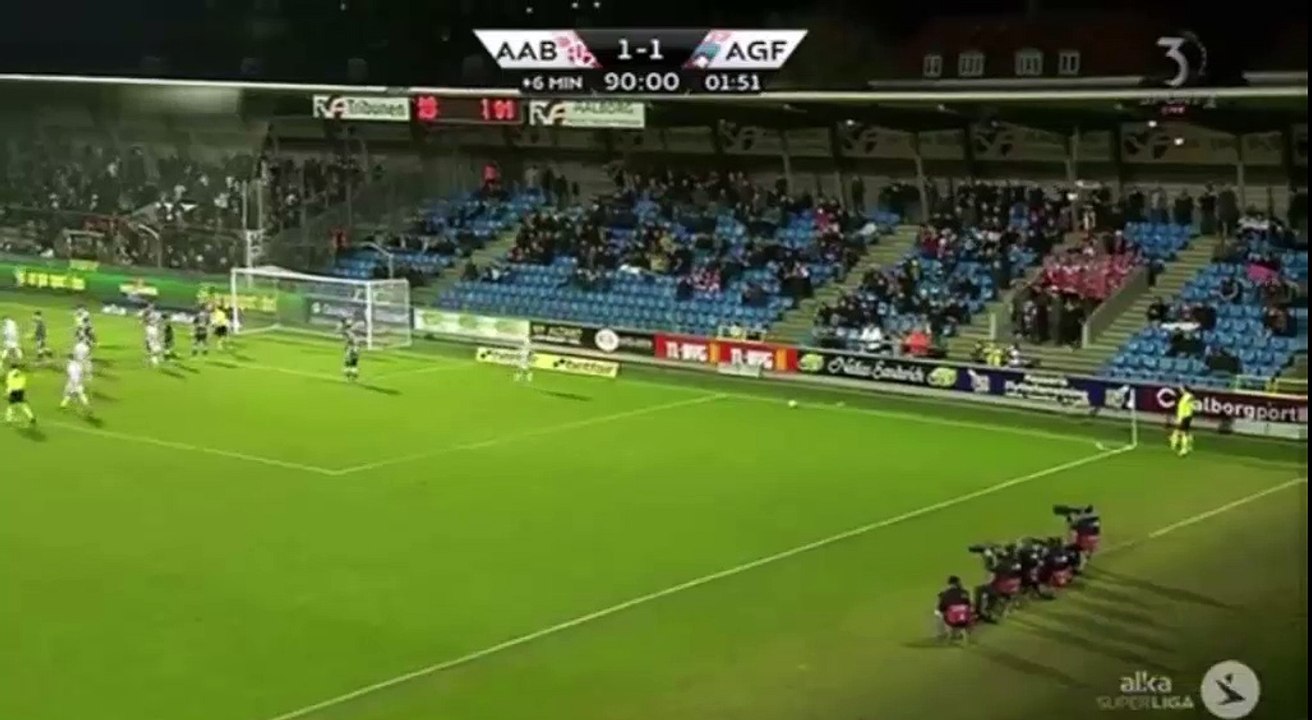Rasmus Wuertz Goal - Aalborg 2-1 Aarhus 18.03.2016 Denmark - Superliga